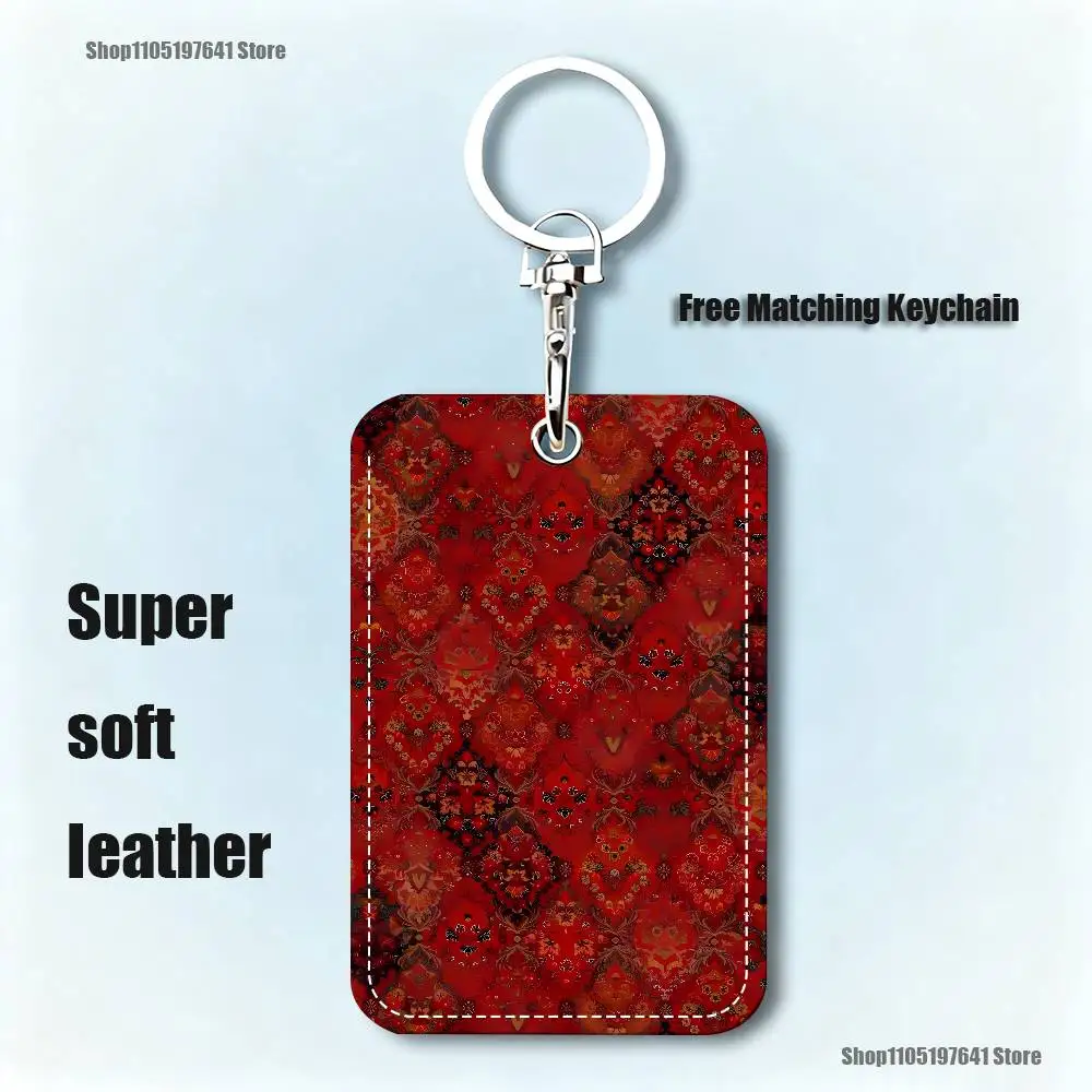 Tappeto persiano motivo floreale portachiavi carta cartone animato anime moda ciondolo borsa porta d'identità porta carte autobus carino adulto