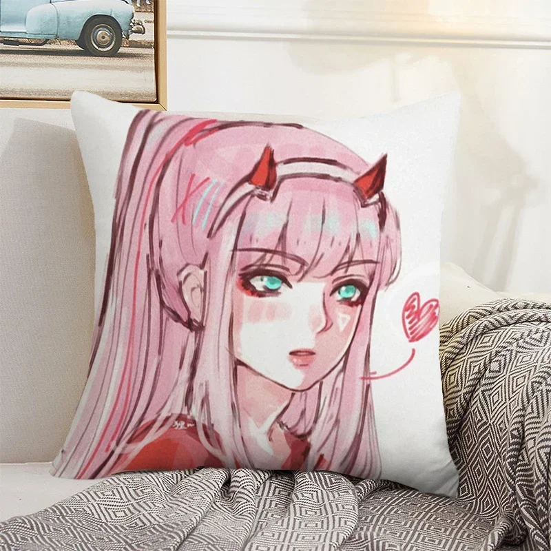 Decorative Cushions Covers for Sofa Cover for Pillow Darling in the FranXX Pillowcase 45*45 Decoration Living Room Throw Pillows