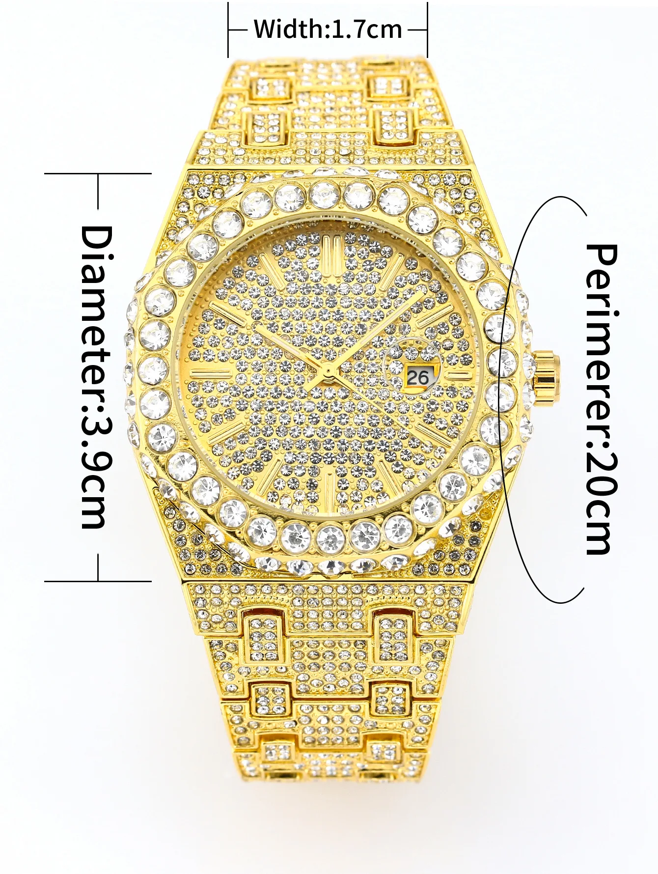 2026 Luxury Diamond Men's Watch High Quality Hip Hop Men's Quartz Watch Ice Sensation Men's Watch