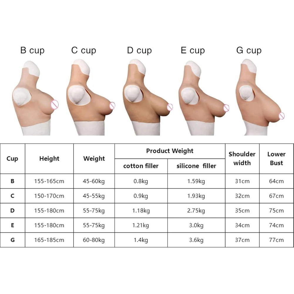 B C D F G Cup Silicone  Boobs Fake Silicone Breast Forms Huge Boob Crossdressing Transgender Drag Queen Shemale Cosplay - view 6