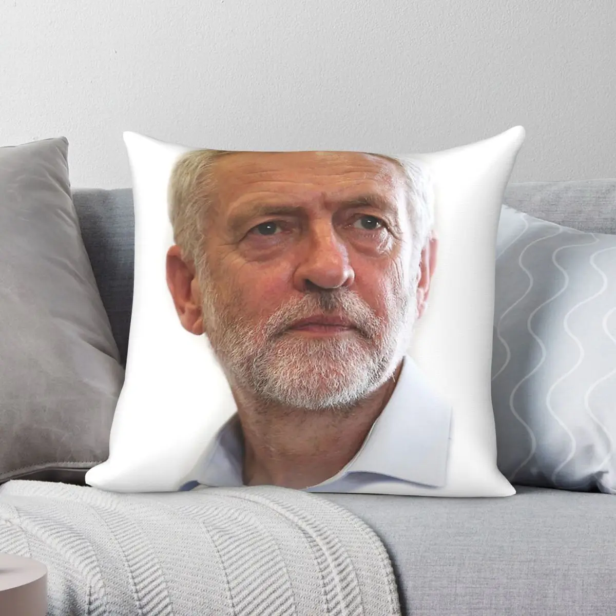 Jeremy Corbyn, politicien britannique, taie d'oreiller carrée en polyester, lin, velours, imprimée, avec fermeture éclair, housse de coussin décorative pour lit