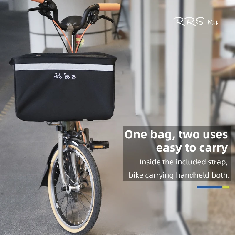 RRSKIT Original Bicycle Front Storage Basket For Brompton Folding Bike With Bracket Vegetable Basket Bicycle Bag Bike Accessory