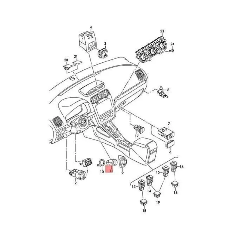 NOWY 5K0959839B Przełącznik Start Stop Kompatybilny z VW Jetta Golf Eos Scirocco - Oryginalna Część Producenta