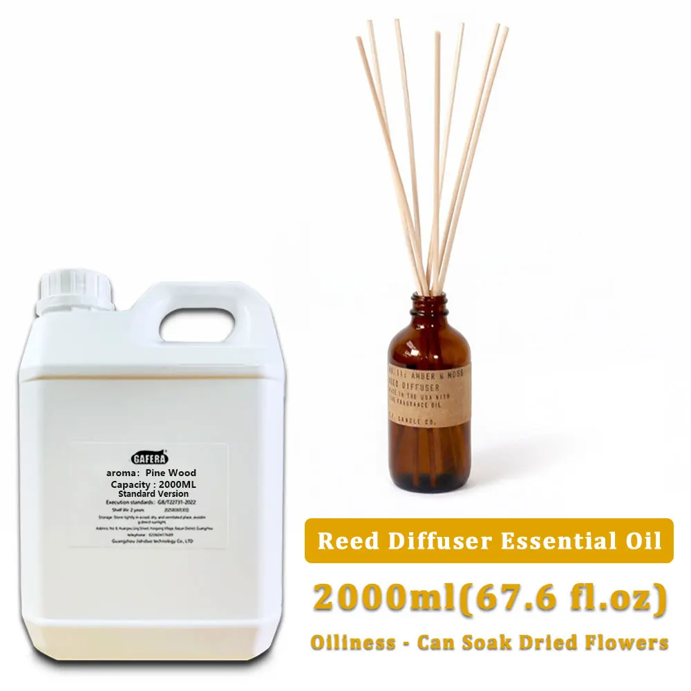 GAFERA 2000ml (67.6 fl.oz) Pine Wood/Cedar/Sheraton Essential Oils - For Reed Diffuser & Fireless Aroma Diffuser & Vine Diffuser