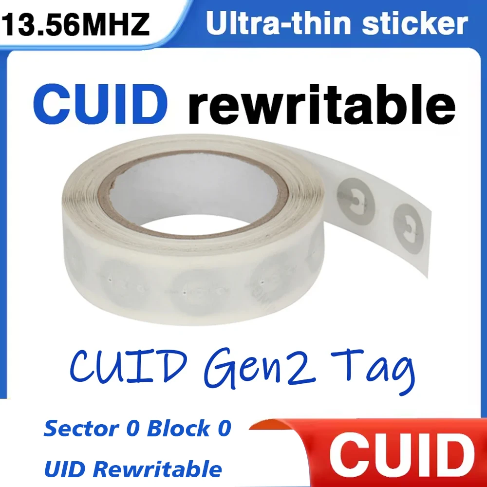 10/50Pcs Sector 0 Block 0 UID Rewritable 13.56mhz CUID changeable S50 1K RFID Sticker Proximity Card Copy Badge Clone