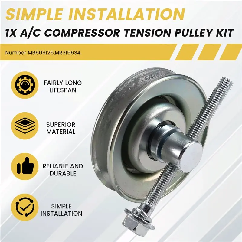 Puleggia di tensione del compressore AB33-A/C per Mitsubishi Montero Pajero Sport Nativa K86 K89 6G74 1997-2011 MB609125 MR315634