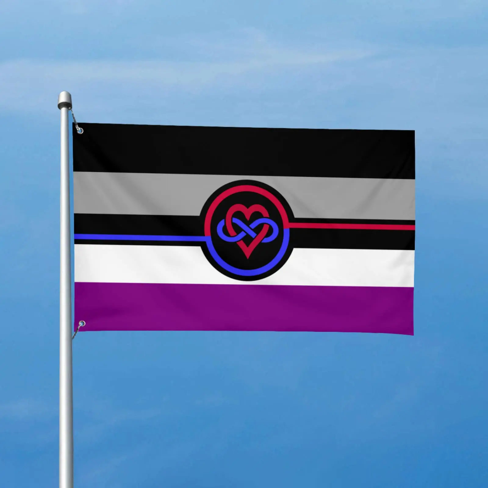 Flagnshow 100% Polyester Asexual Polyamory Pride Flag