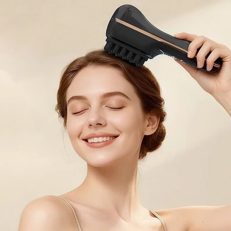 Cepillo Eléctrico para Masaje del Cuero Cabelludo y Alisado del Cabello, Dispositivo Inalámbrico con Luz Roja para Masaje de Cabeza, para el Hogar, Oficina, Spa, Regalo para Mujeres y Adolescentes