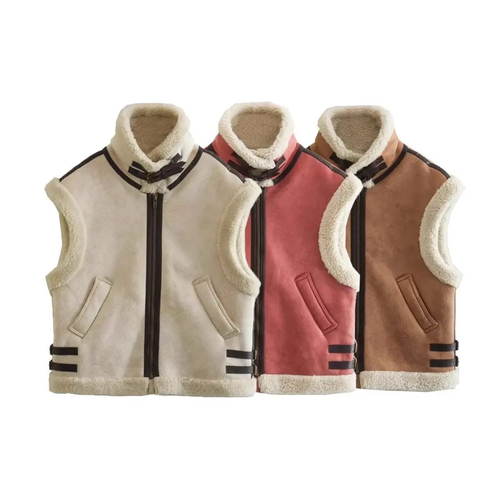 

Winter New Arrival Women's Sleeveless Vest Suede Fabric Three-Color Wholesale Fashion Top Women's Clothing