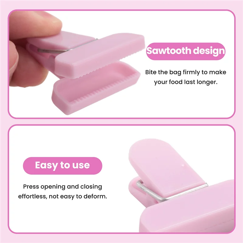 B03C-12 Uds. Clips de almacenamiento para bolsas de alimentos, patatas fritas de sellado, coloridos para bolsas de aperitivos y té, Clips de cocina para sándwich, patatas fritas resistentes