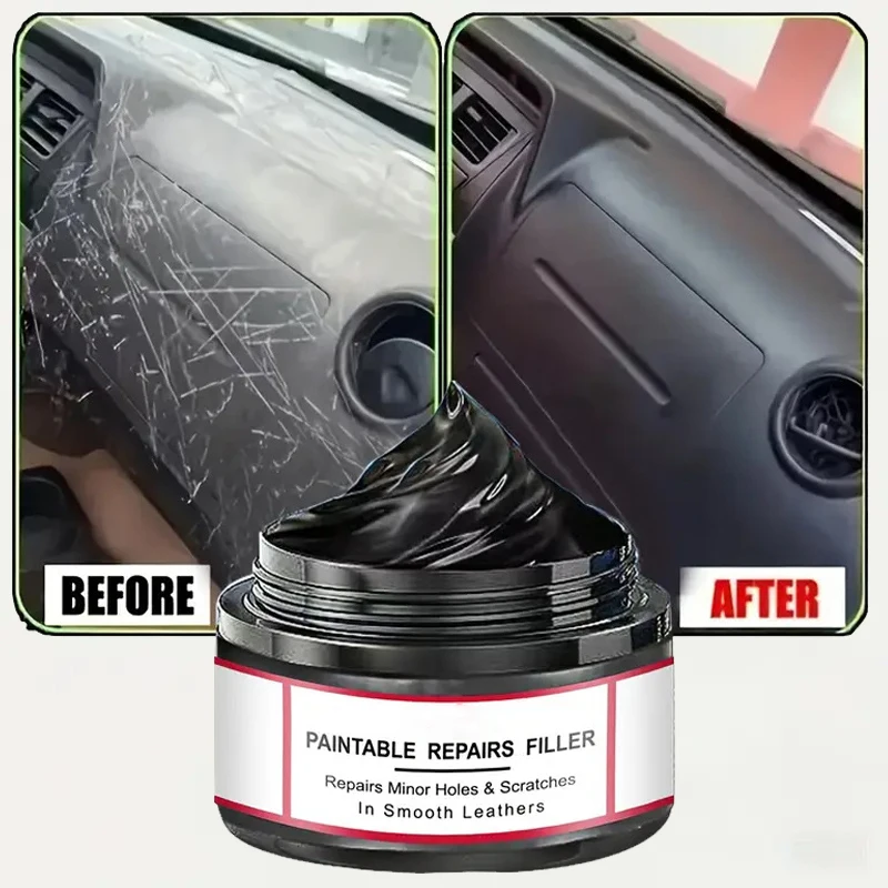 Crema Reparadora de Arañazos para Interiores de Automóviles - Reparación de Arañazos de Coche |   Reparación de Brillo para Neumáticos, Reparación de Superficies Plásticas del Interior y del Tablero en Negro