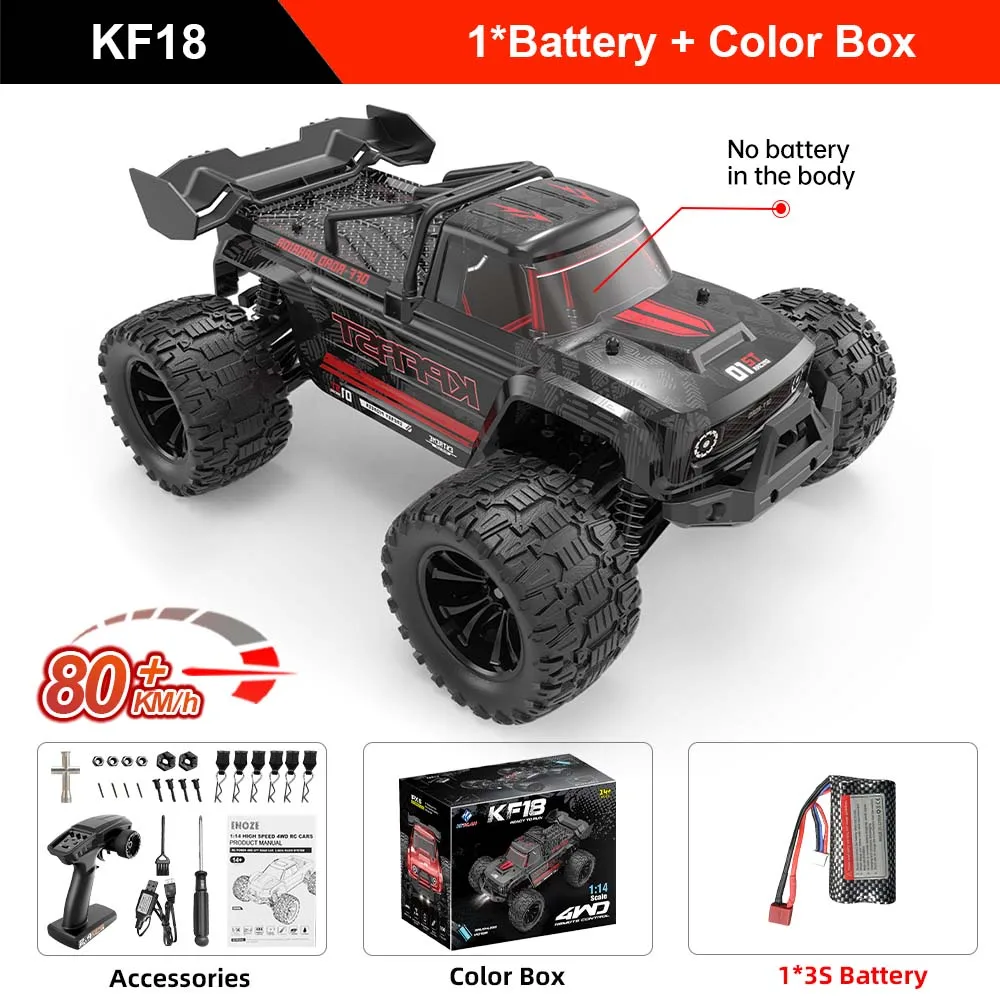 Teeggi 4WD 2.4G RC Drift Auto 80 KM/H 1:14 Hoge Snelheid Off-Road Racewagen Borstelloze 3S Afstandsbediening Auto Vrachtwagen Speelgoed Voor Gift