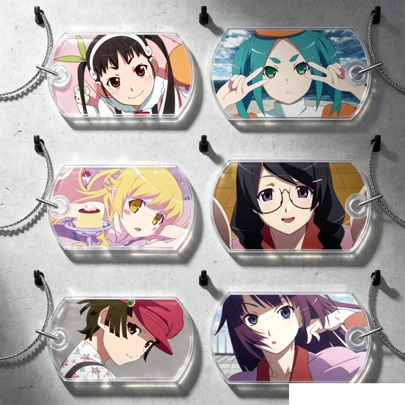 Monogatari Series 6cm Sengoku Nadeko Hachikuji Mayoi Senjougahara Hitagi Acrylic Pendant Keychains Bag Decorations
