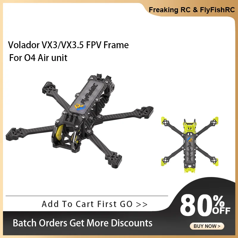 FlyFishRC Volador VX3 VX3.5 O4 FPV Frame 3inch 3.5inch Compatible with DJI O4 Air Unit For FPV RC Freestyle Quadcopter Kit