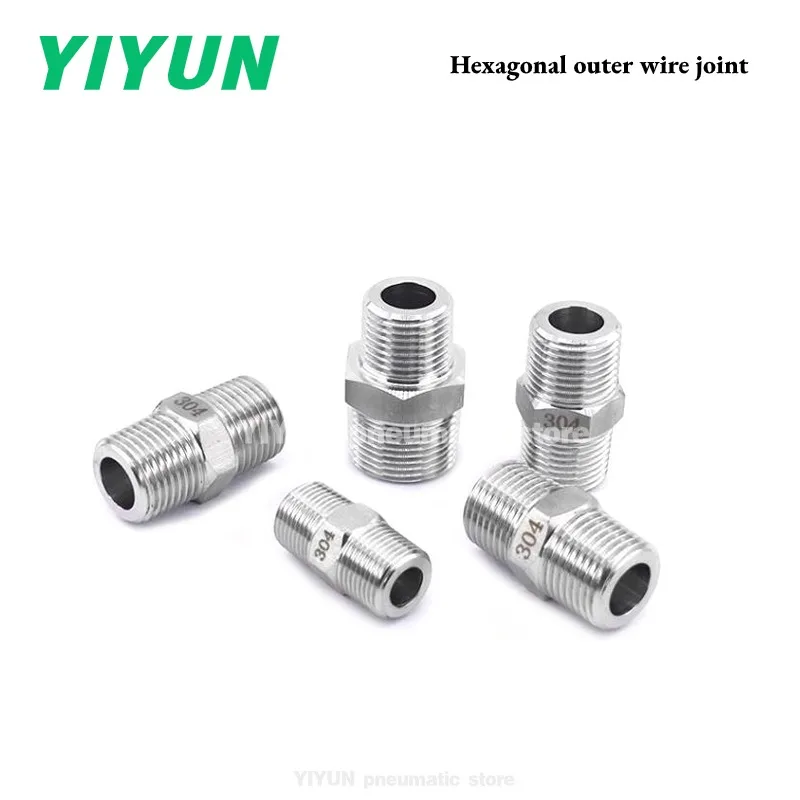 DN6 DN8 DN10 DN15 DN20 DN25 DN32 DN40 DN50 DN65 DN80 100 304/201/316 Stainless steel Hexagonal outer wire joint Straight through