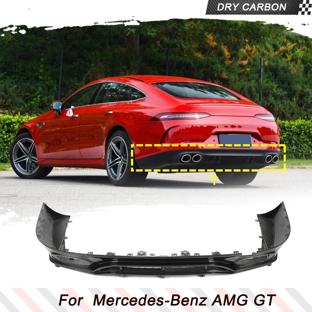 

Rear Bumper Diffuser Lip Fit For Mercedes-Benz AMG GT 53 54 55 2019UP Dry Carbon Rear Bumper Decoration Real Carbon