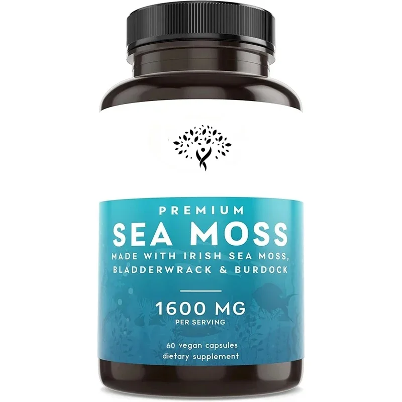 60 Capsules-Sea Moss With Burdock And Bladderwrack,immune System & Digestive Health,keto Detox,gut,no Fillers,all-natural,vegan