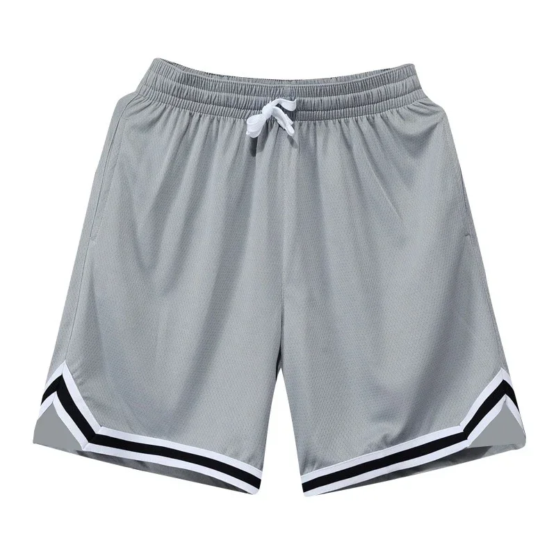 2026 Amerikanische Sportshorts Einfaches Doppelstreifen-Design Schnell Trocknend Atmungsaktiv Herren Basketball-Shorts – Detail 7