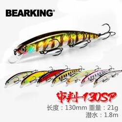 D130 BEARKING For Artificial Fishing Lures Minnow Quality Wobblers Baits 13cm 21g Suspending Hot Model Crankbaits Popper