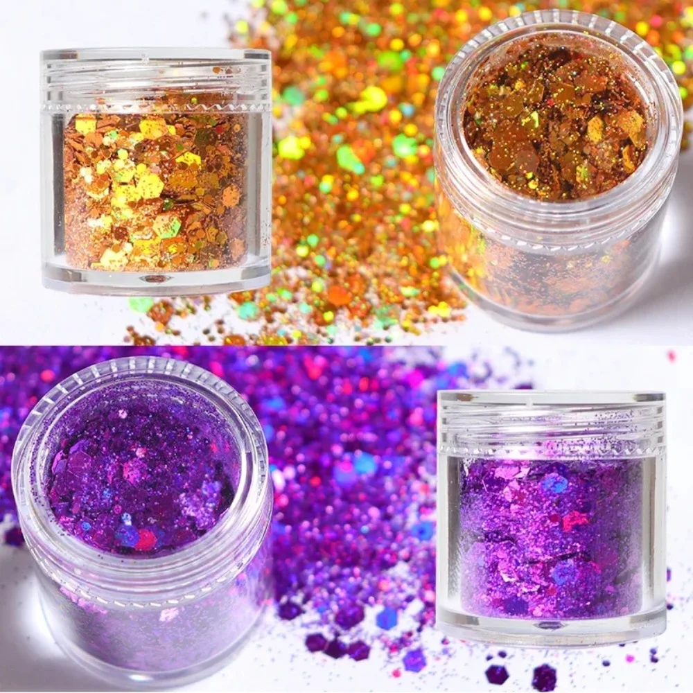 10ml UV Resin Glitter Mix Hexagons Epoxy Resin Pigment Powder Iridescent Sequins DIY Earrings Pendant Resin Filling Accessories