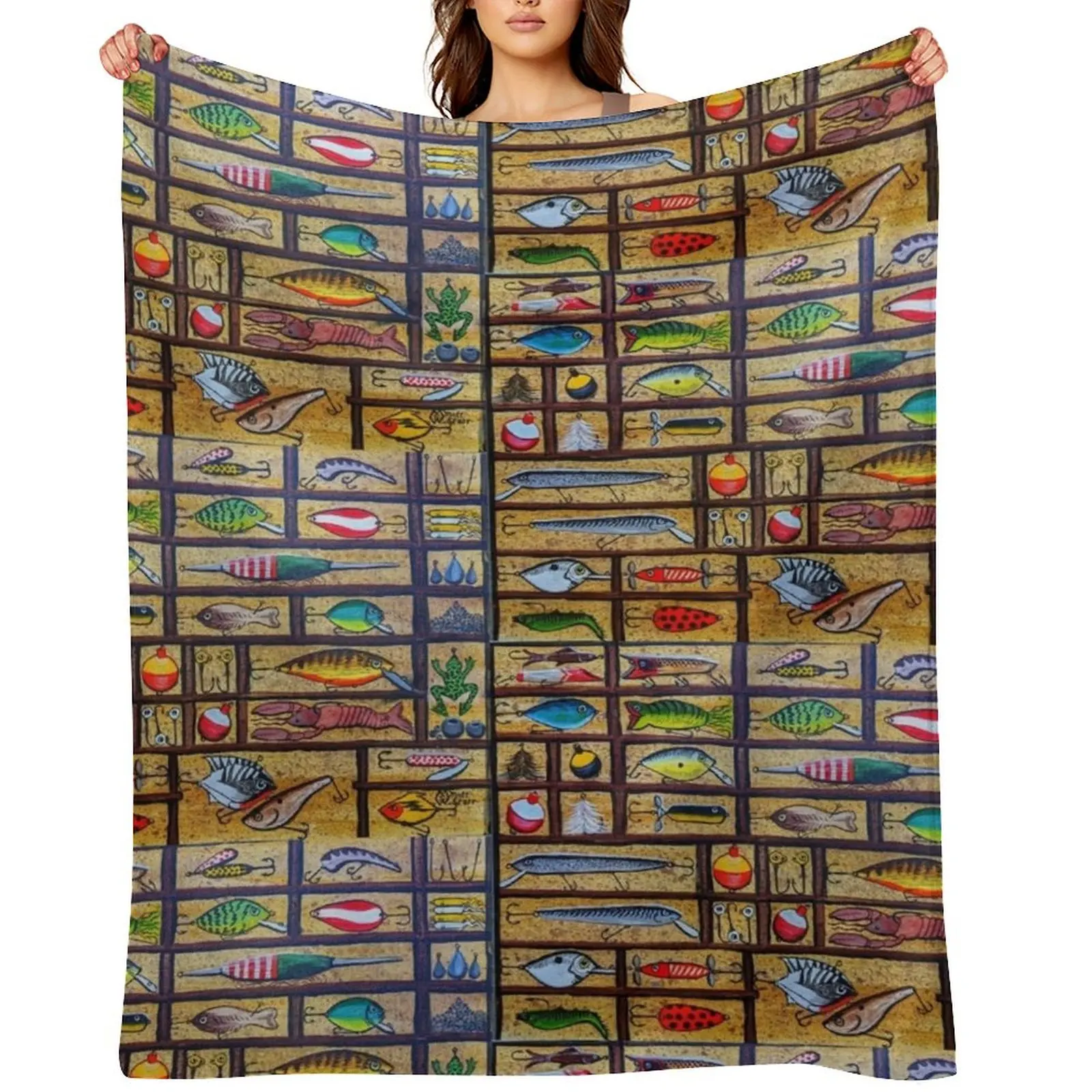 

Fishing Lures Collection Throw Blanket for babies Luxury St Summer manga Blankets