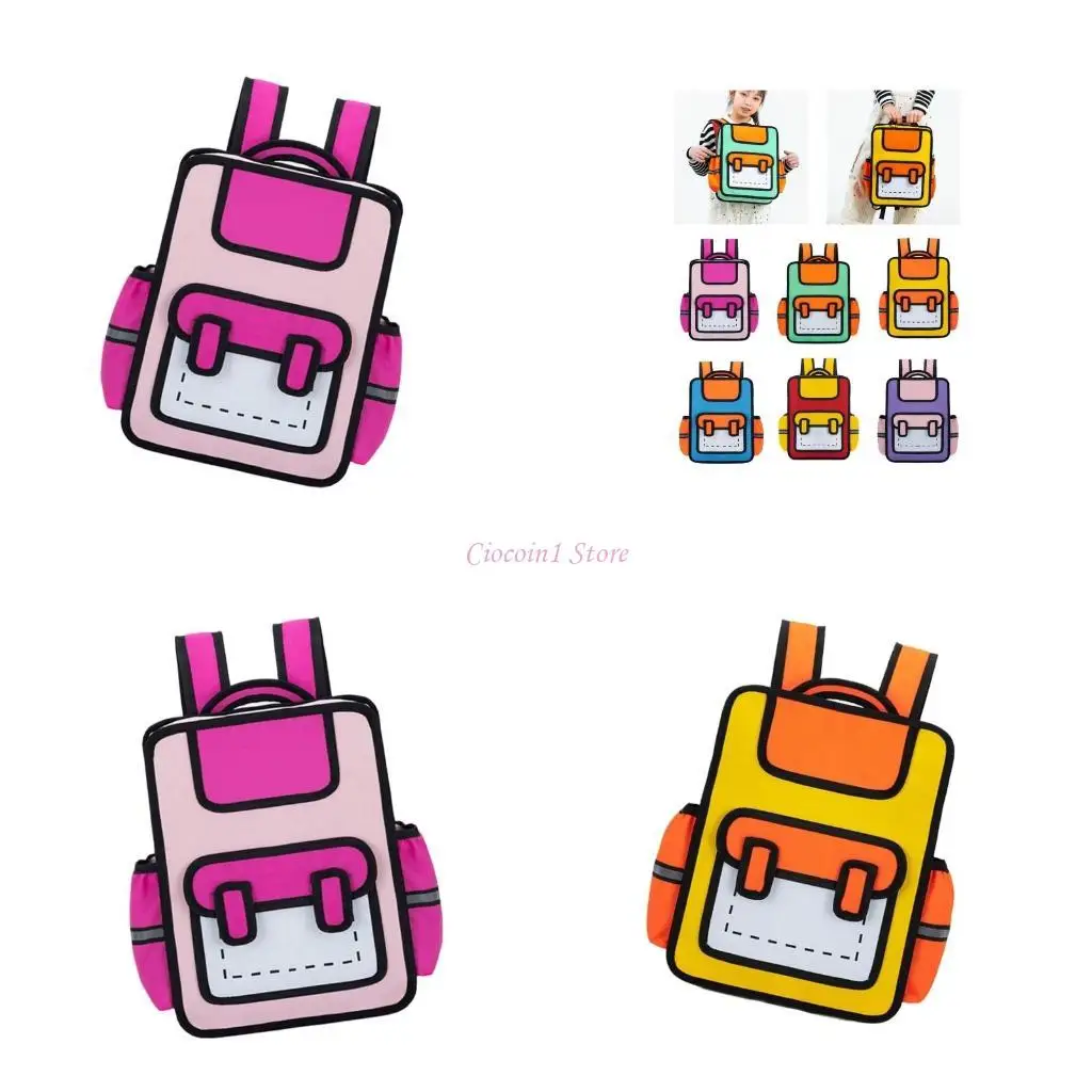 

Y1UB Симпатичный Cartoon Rackpack Anime Daypack для детского сада и школы