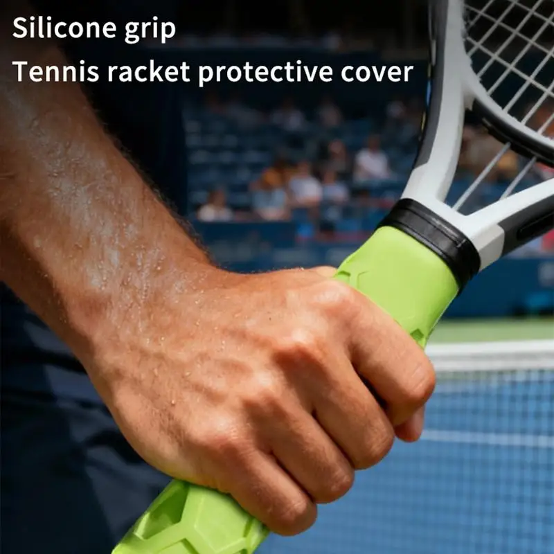 Silicone Hexagonal Grip Pickleball Paddle Handle Wrap Anti-Slip Comfortable Protective Cover Honeycomb Handle Protection Cover