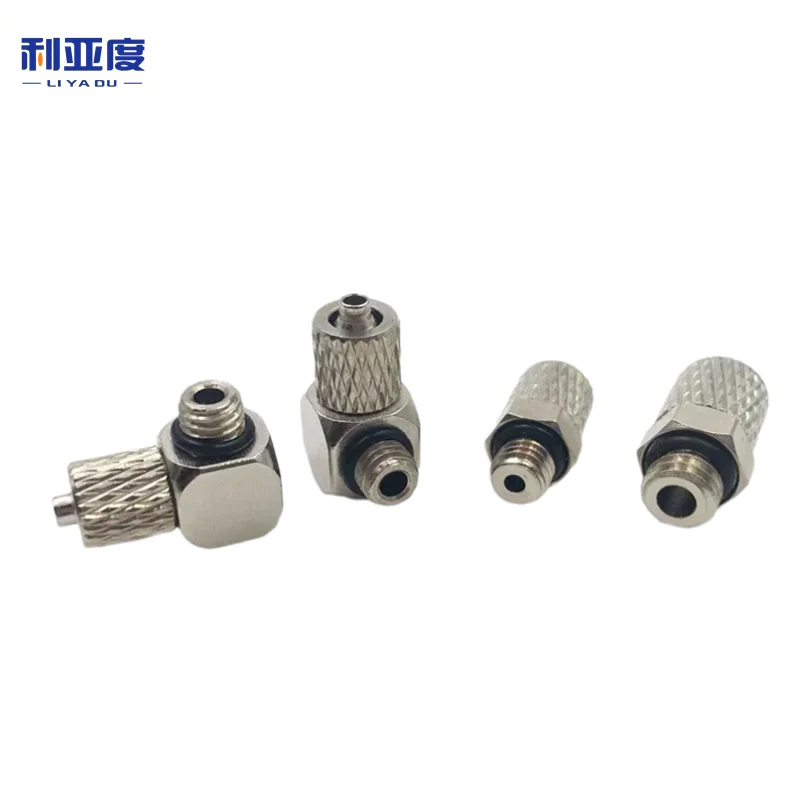 30PCS Mini Micro Pneumatic Pipe Fitting Male Thread M3 M4 M5 M6 Air Tube OD 3 4mm 6mm copper Straight Elbow Type Quick Connector