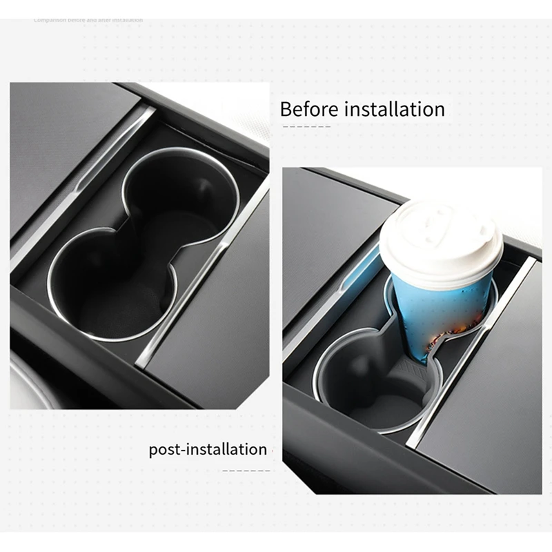 Promotion! Drink Cup Holder For Tesla New Model 3+ Central Control Armrest Box Fixed Water Cup Slot Storage Holder For Model 3