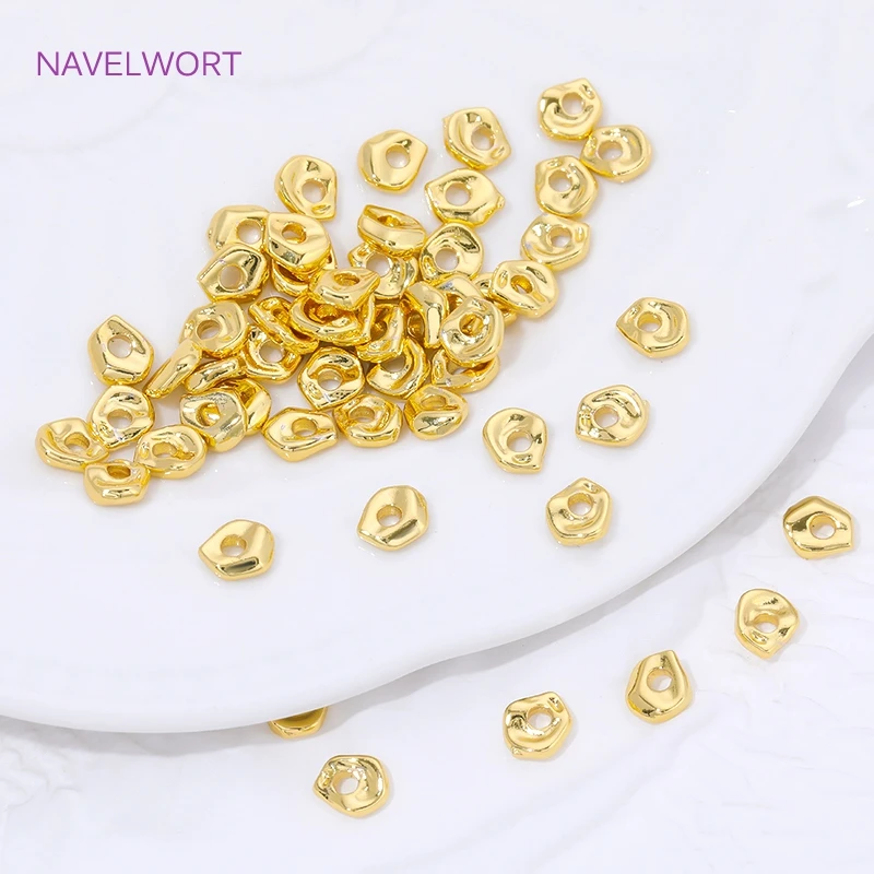 18K Gold Plated Flat Spacer Beads For Jewelry Making,Separators For Beads,DIY Bracelet Making Supplies,Accessories For Beads image 4