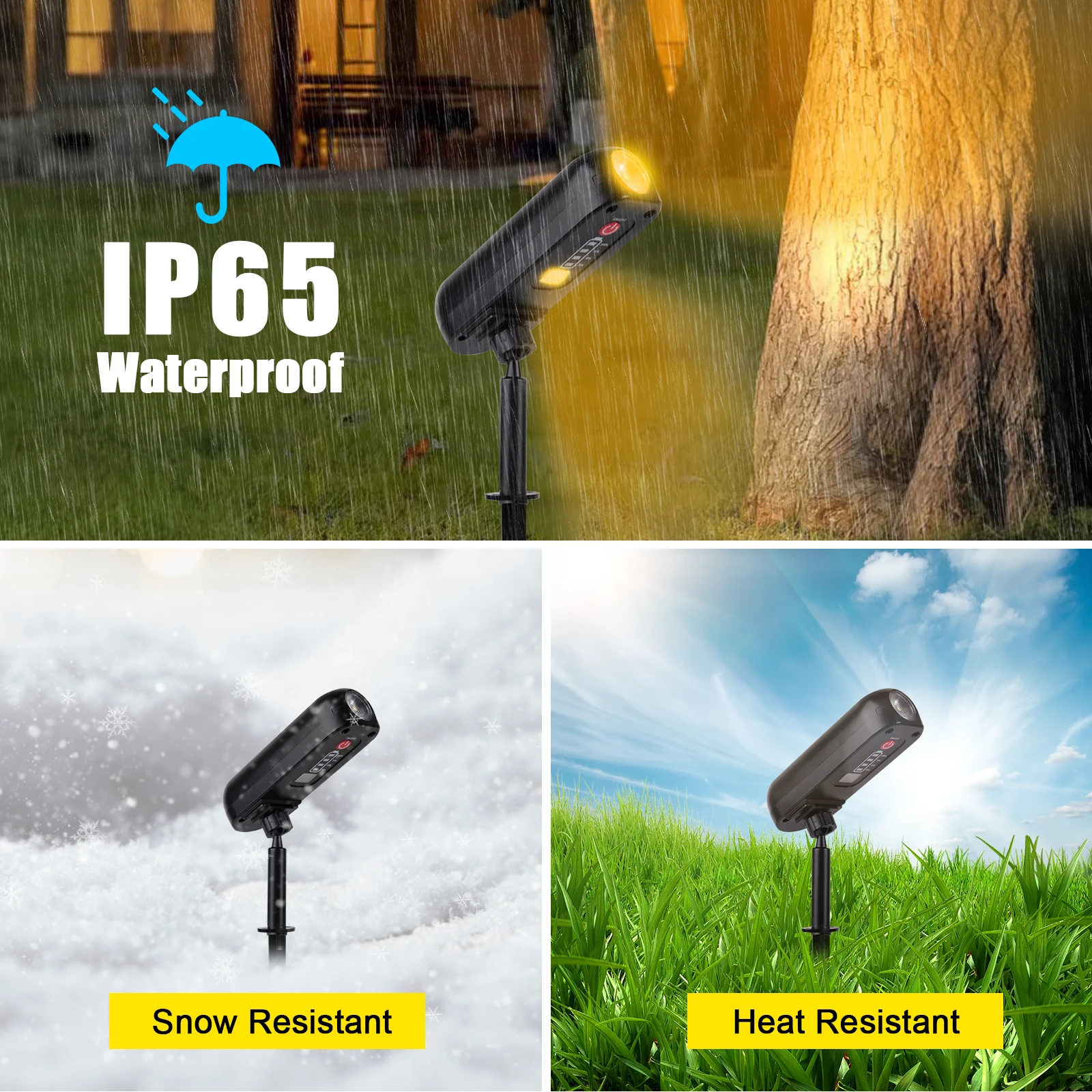 4PCS Solar LED Light Outdoor Solar Wall Light IP65 3000K Garden Light Solar Spotlights Solar Uplights for Trees Pathway Yard