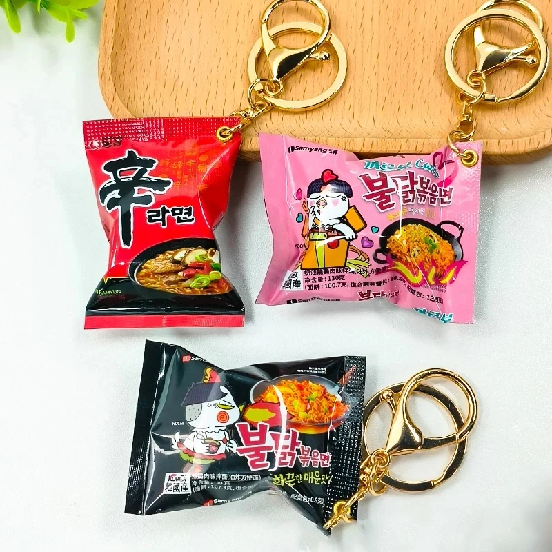 Simulation Instant Noodles Keychain On The Phone Mini Snacks Pendant Bag Pendant Birthday Gifts For The New Year