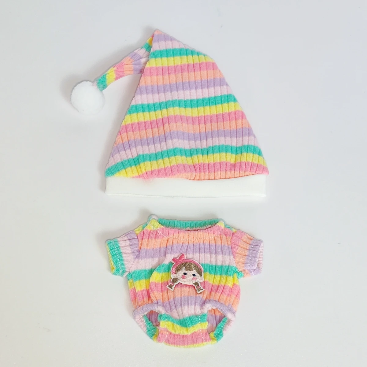 

17cm Mini Plush Doll'S Clothes Outfit Accessories For Korea Kpop Labubu Idol Sitting Party V1 V2 Autumn onesie hat set Clothing