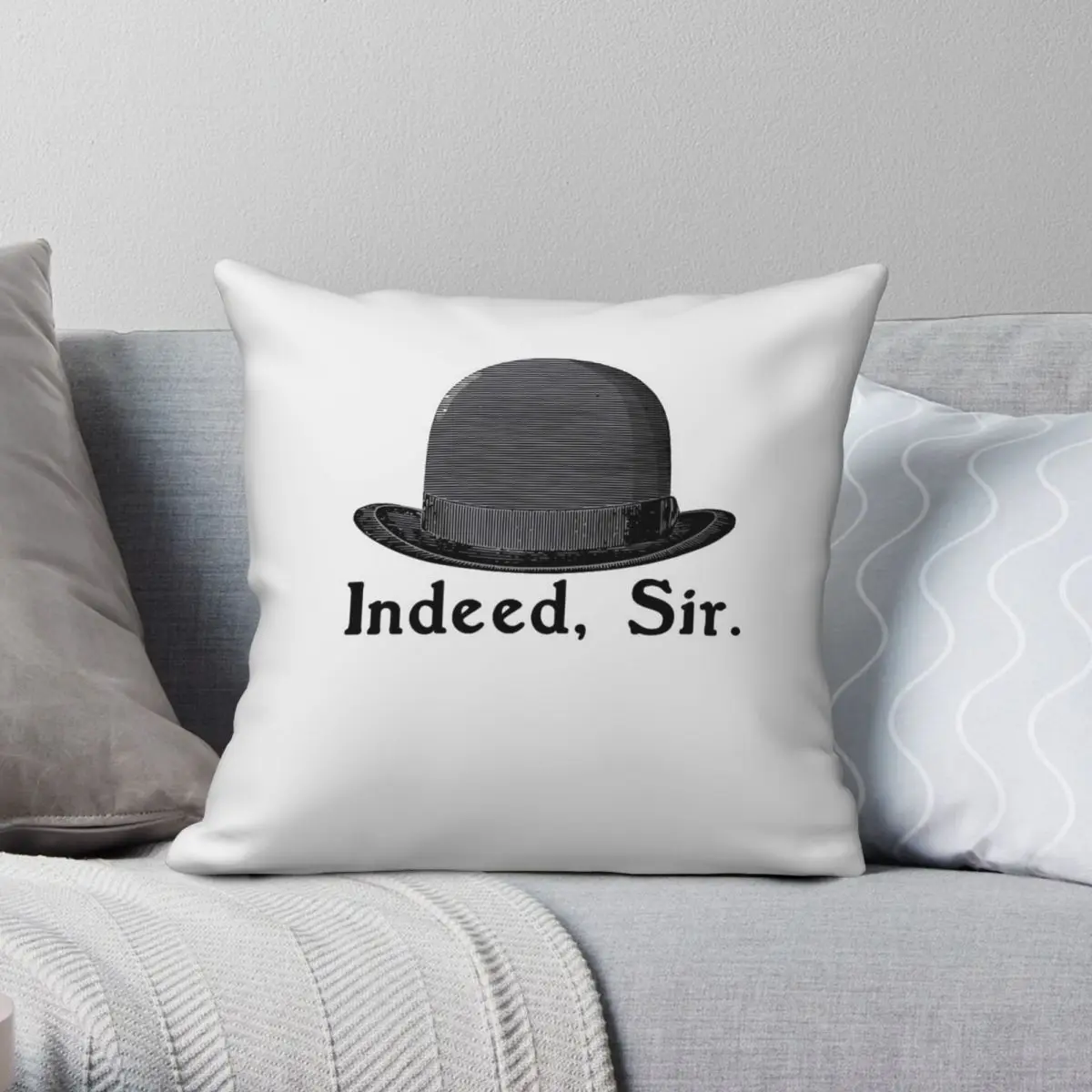 Jeeves And Wooster Bowler Hat Square Pillowcase Polyester Linen Velvet Pattern Zip Decor Throw Pillow Case Room Cushion Cover