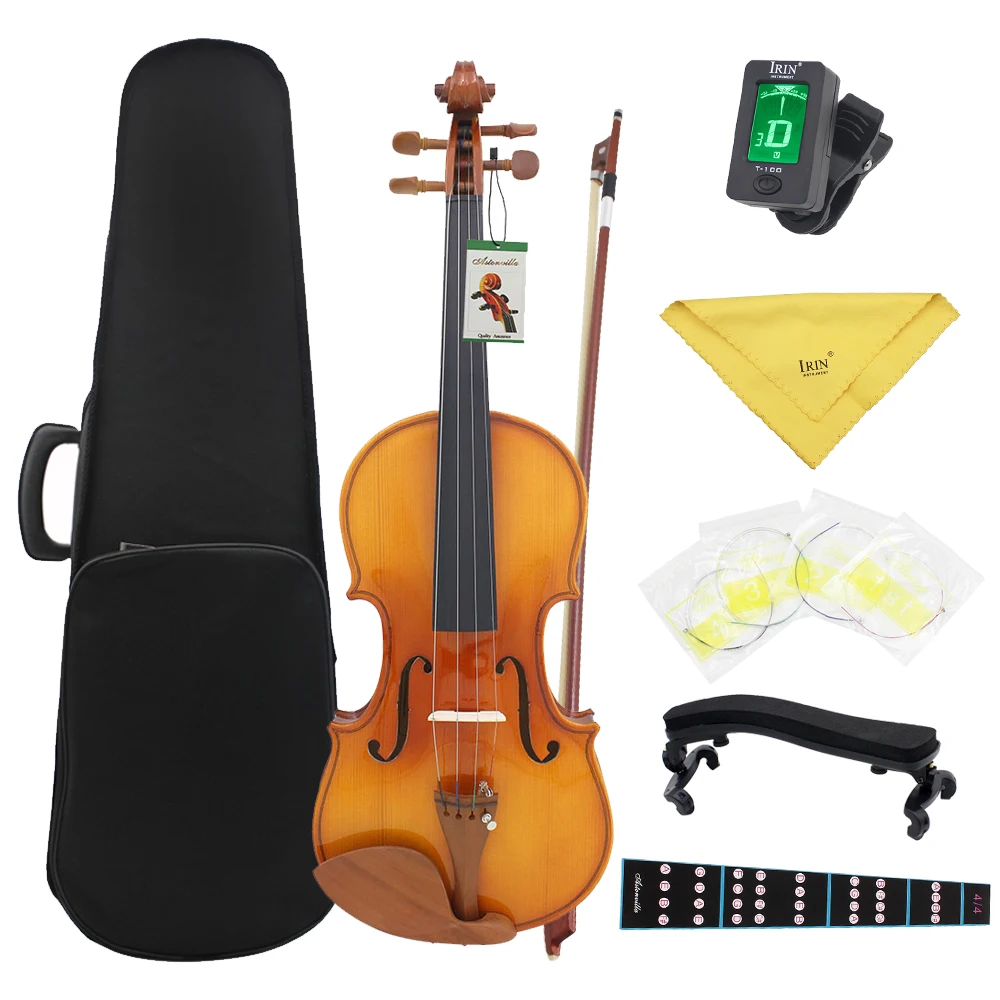 Astonvilla AV-05 4/4 Full Size Violin Spruce Panel Acoustic Violin Fiddle With Case Bow Strings Shoulder Rest Tuner Cloth