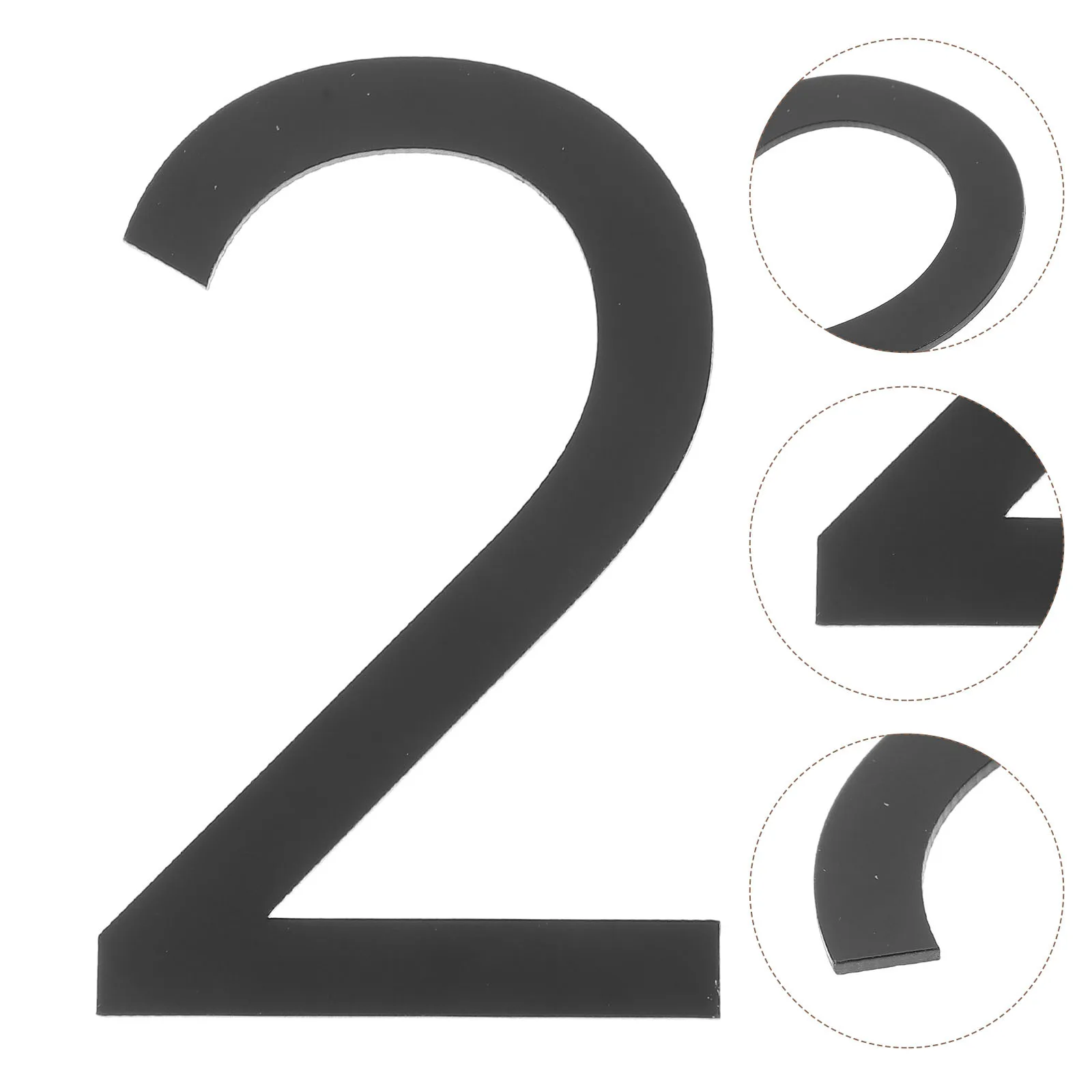 

3D Digital Stickers Address Sign Numbers Outdoor Plaque Decal Acrylic Black Office