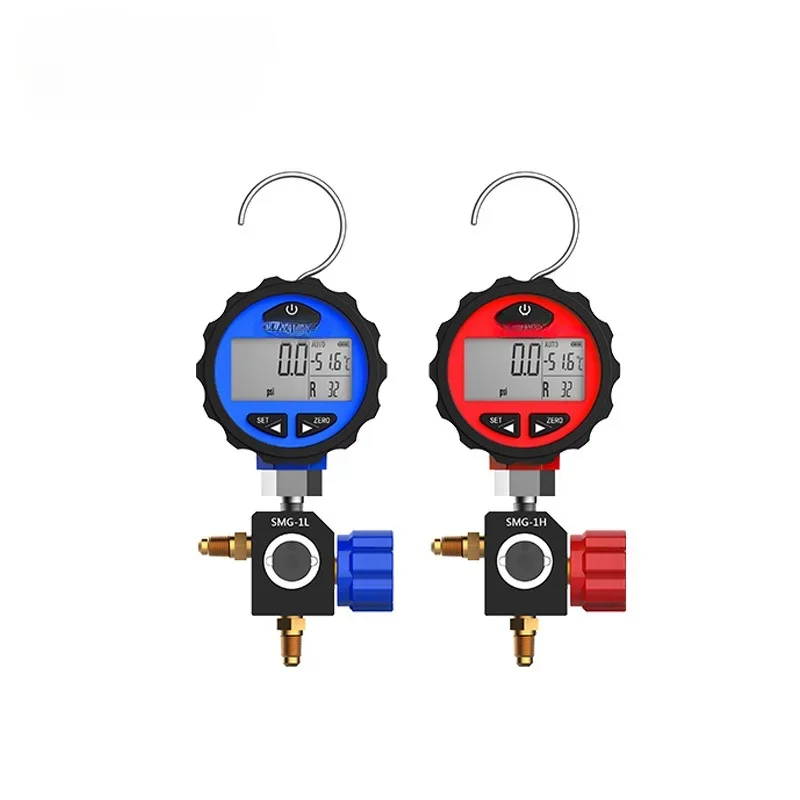 SMG-1L/SMG-1H -14.5-500 PSI/800 PSI Single Digital Manifold Gauge Freon Pressure Gauge for 87+ Refrigerants