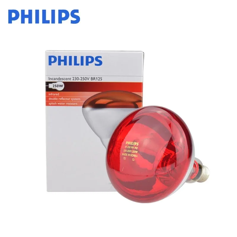 PHILIPS Infrared Physiotherapy Bulb Heating Therapy Red Lamp for Body Neck Ache Arthritis Muscle Joint Relaxation Pain Relief