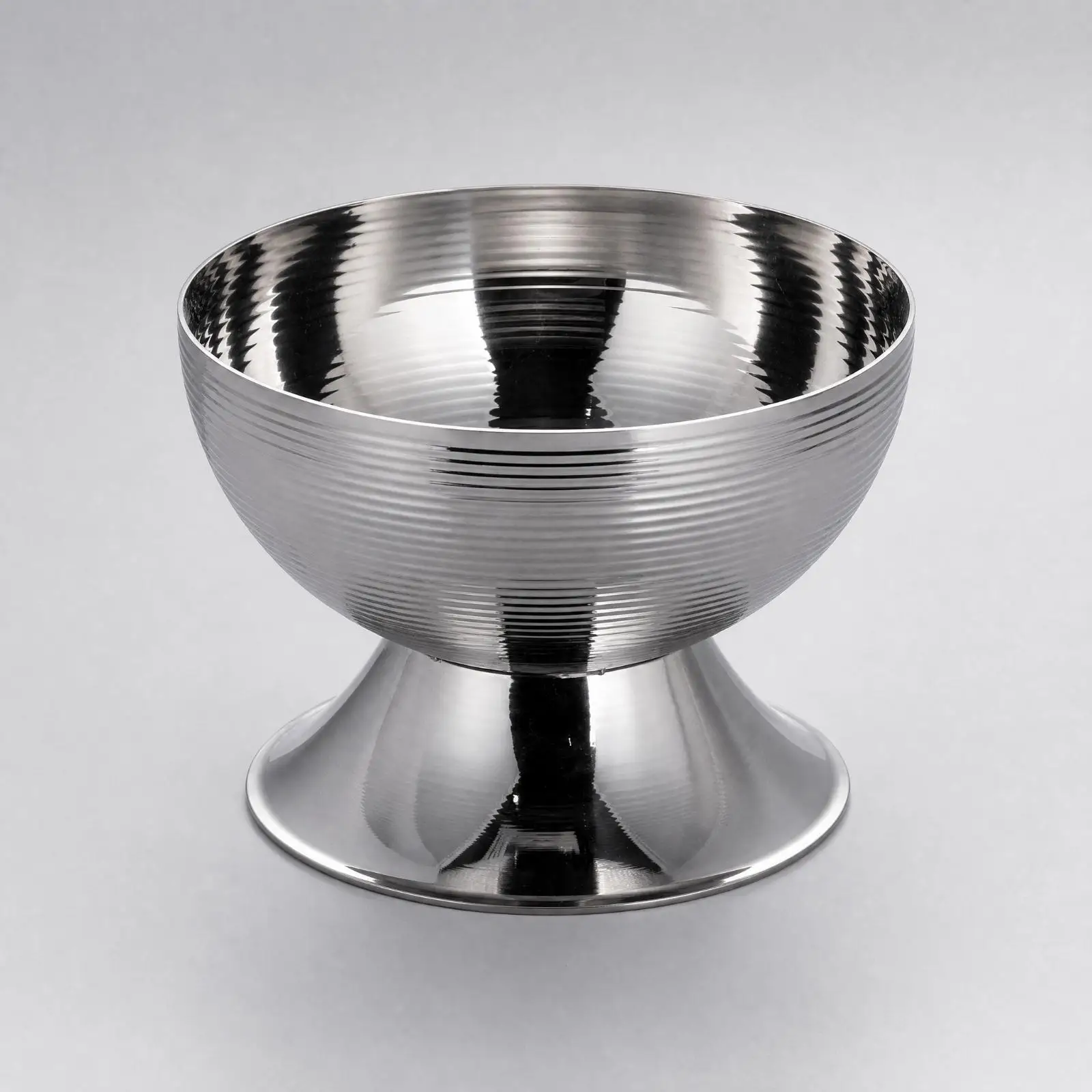 Sturdy Silver Sashimi Serving Dish with Pedestal Stand for Fresh Oysters and Chilled Appetizers