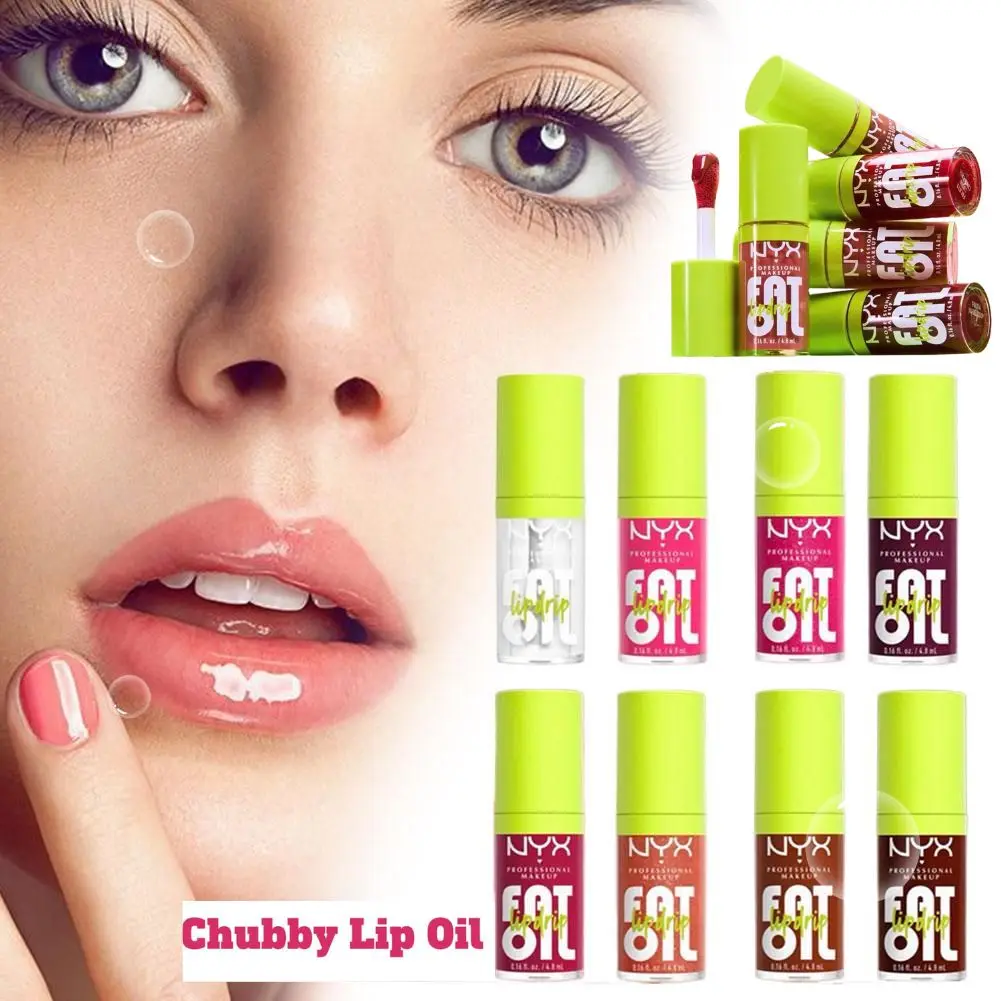 Brillant à lèvres coloré, huile transparente, miroir hydratant, léger, Non collant, humide, doux, potelé, 1 pièce