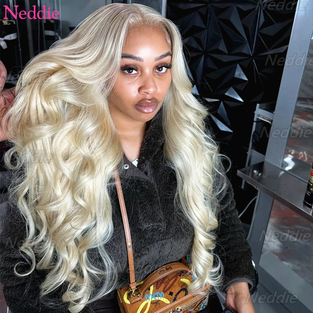 

30-дюймовый объемный блондин 613 Hd Парик фронтальной части шнурка 13x6 Парики из натуральных волос 100% 13x4 Прозрачный парик фронта шнурка Предварительно выщипанный для женщин