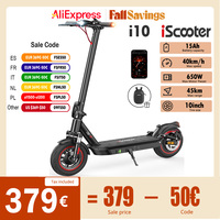 iScooter i10 Electric Scooter 10 Inch 650W 36V 15Ah Foldable Electric Kick Scooter Max Range 45km Electric eScooter Whit APP