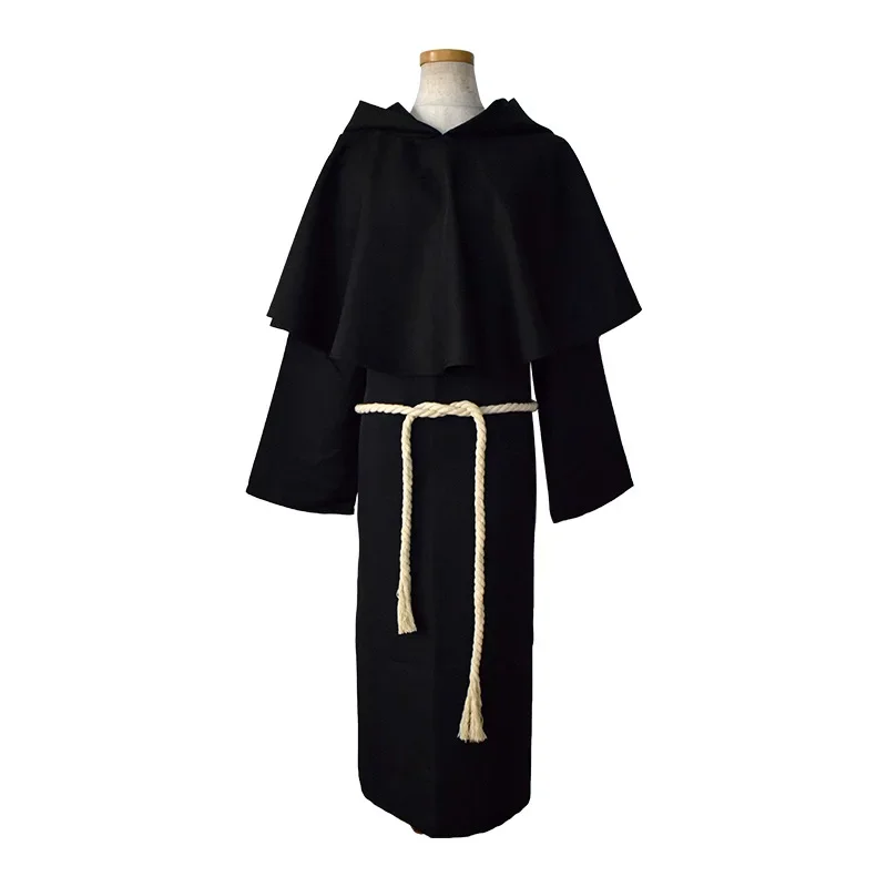 

Medieval Cosplay Monk Costume For Adults Black Monk Robe Wizard Costume Priest Halloween Cosplay Costume