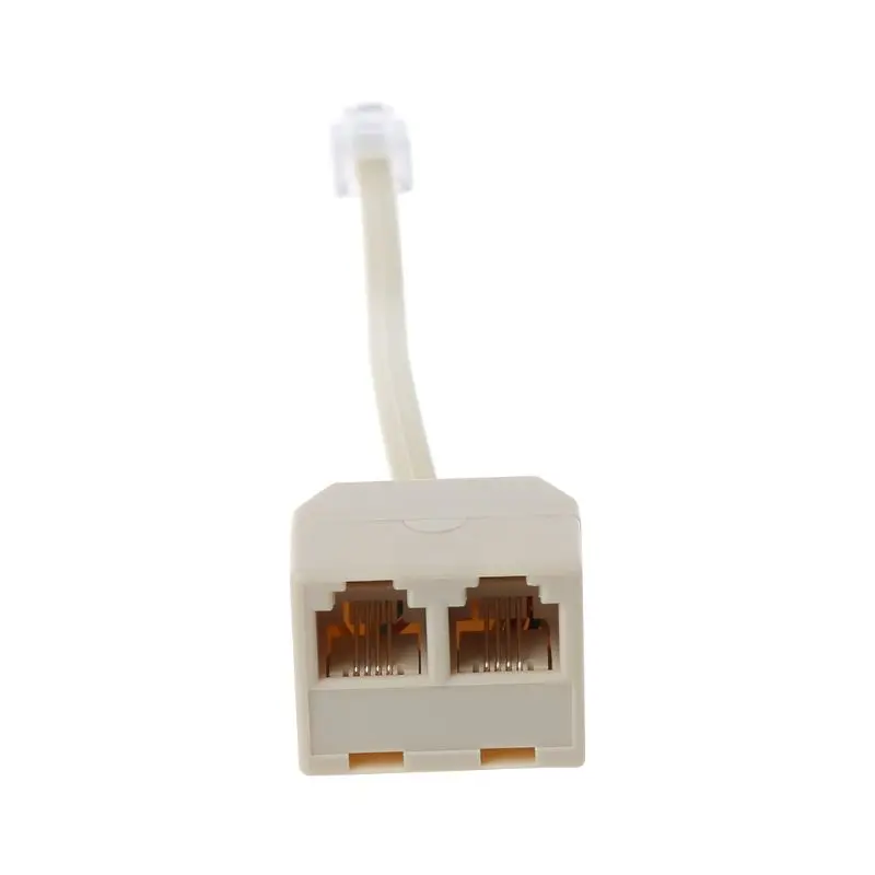 DN59 RJ11 Pemisah Port Betina Soket RJ11 Ganda, Steker RJ11 Adaptor 2