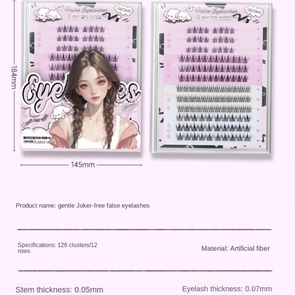 Cílios individuais mistos segmentados, grande capacidade, girassol, cauda de pavão, extensões de cílios, faça você mesmo, asas oblíquas