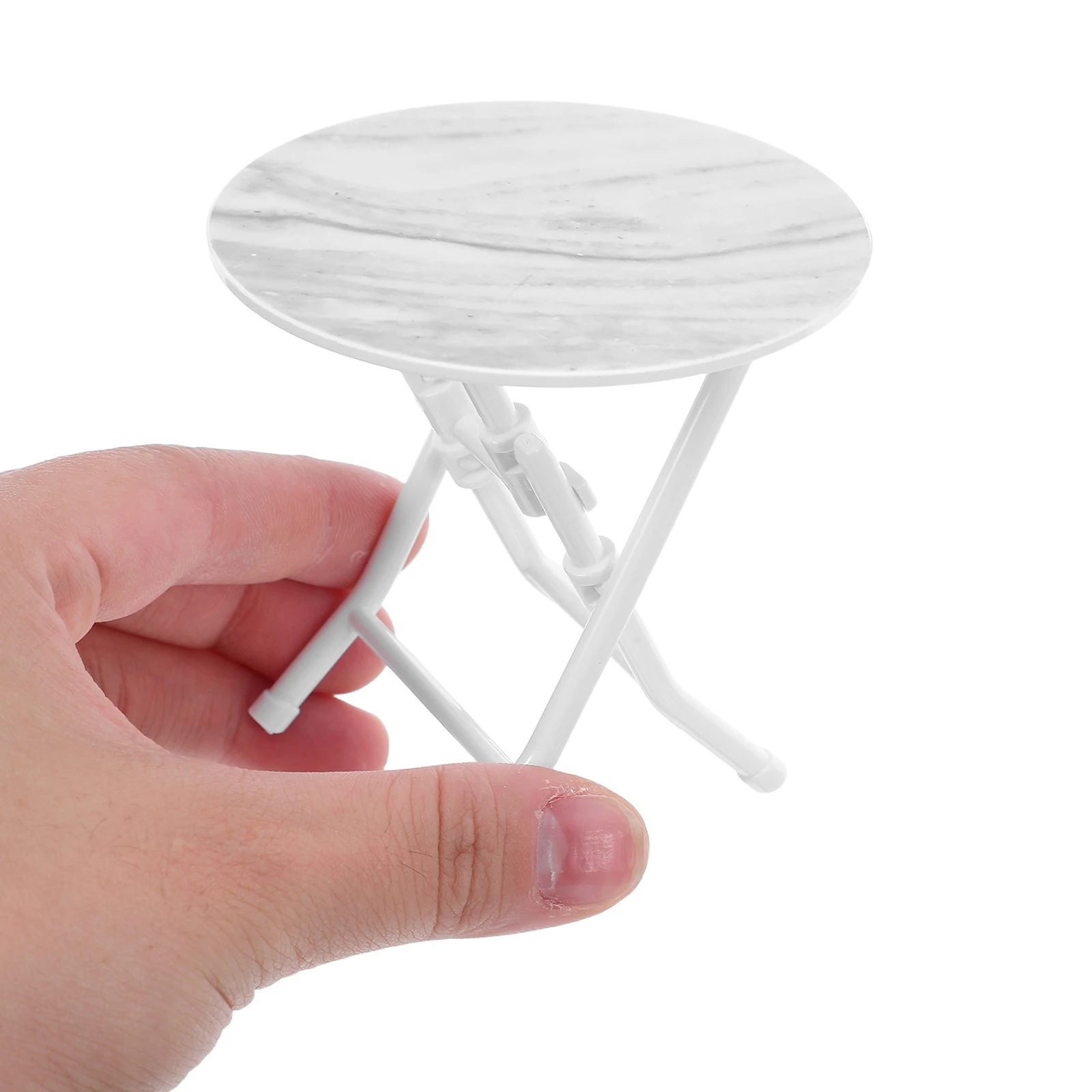 

1Set Dollhouse Miniature Furniture Dining Table Chairs Mini Table Ornament Creative Layout Compact Plastic Accessories