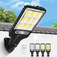 108 COB Sensor LED Street Lamp 3 Light Modes Outdoor Waterproof Security Solar Lamps for Garden Patio Path Remote Control Light