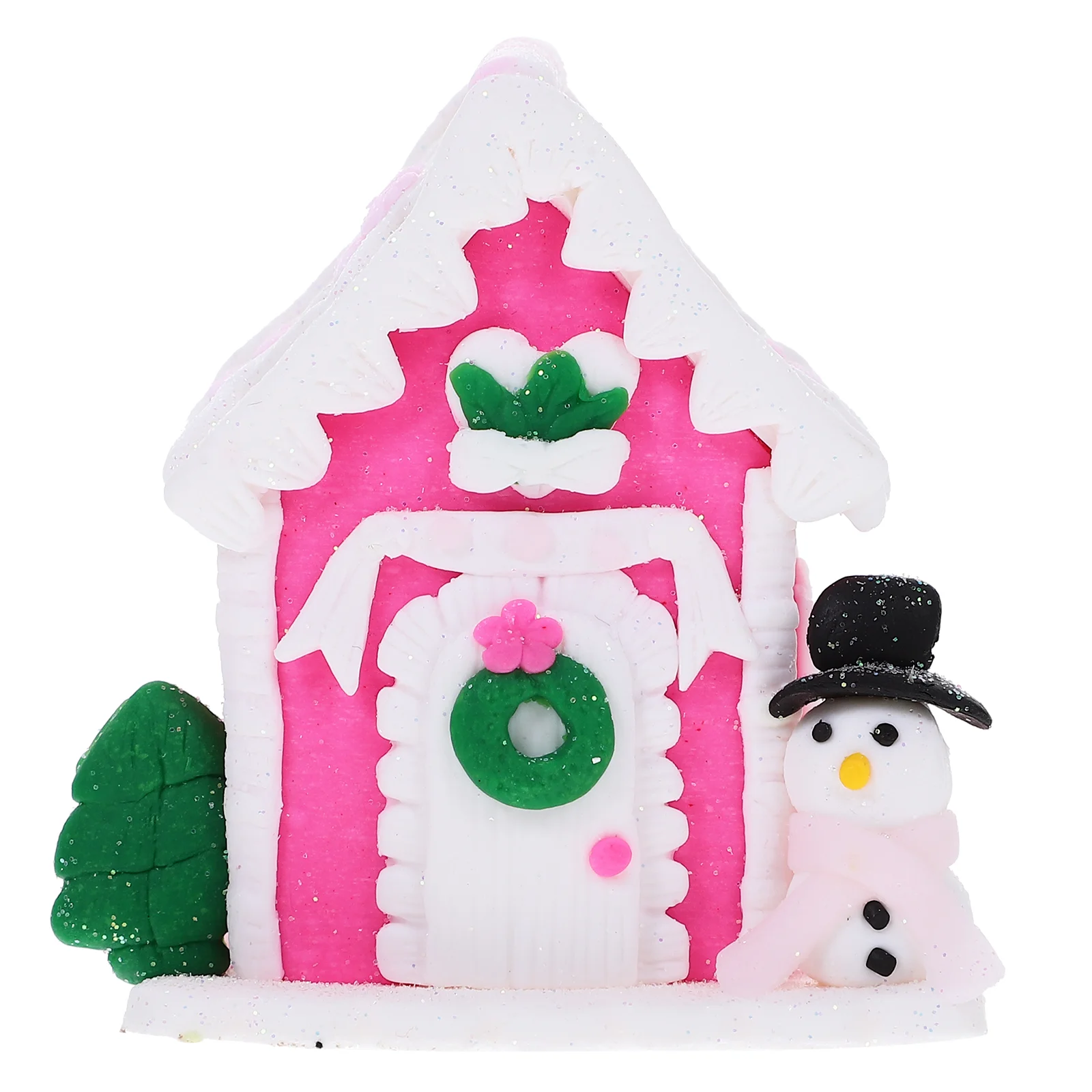 Christmas Decorations Gingerbread House Festival Desktop Adornment Polymer Clay Ornament Xmas Small Decorate Table