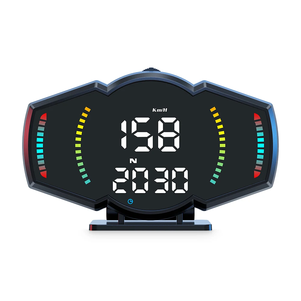 Vehicle HUD GPS Display Featuring Speedometer Altitude Measurement and Driving Angle Indicators for Better Control