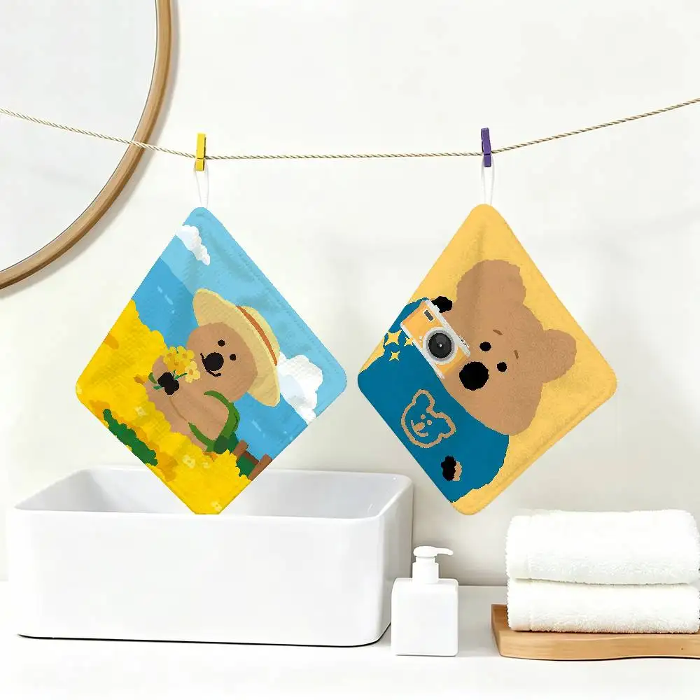 Q-Quokka Hanging Style Hand Wiping Towel, Polyester Cotton, Anti-fade for Indoor Kitchen Living Room